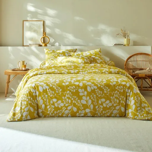 Bavlněné povlečení Chloé, žluté, 140 x 200 cm