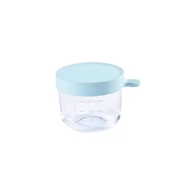 Beaba Téglik na jedlo sklenený 150 ml svetlomodrý (3384349126506)