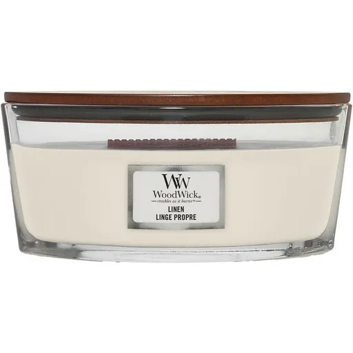 WoodWick Vonná sviečka loď Linen, 453 g