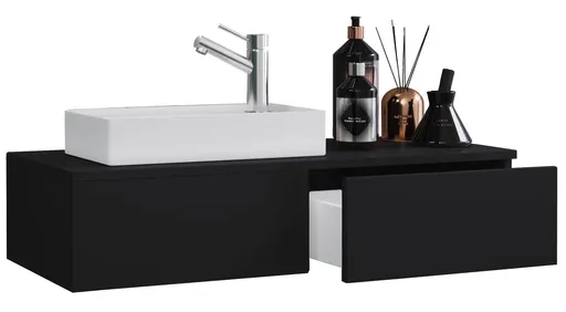 VCM 2dílná umyvadlová skříňka Gudas, černá
