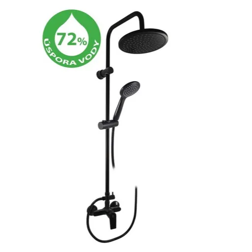 Sprchový systém RAV SLEZÁK Vltava so sprchovacím setom čierná mat VTE482.5/7CMAT