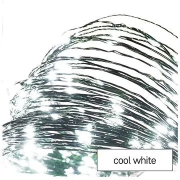 EMOS LED vianočná nano reťaz zelená, 15 m, vonkajšia aj vnútorná, studená biela, časovač (D3AC05)