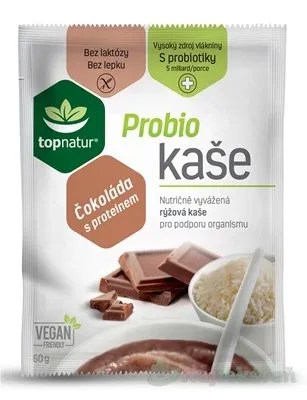 topnatur Probio KAŠA Čokoláda s proteínom, instantná ryžová kaša, 60g
