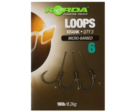 Korda hotové náväzce loop rigs krank barbless 8,2 kg-háčik 6