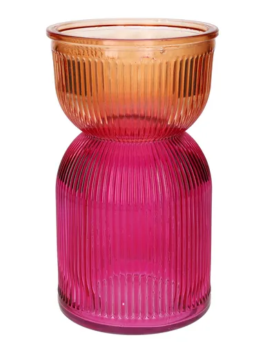 DUIF Sklenená váza SAME DUO 21cm broskyňová ružová