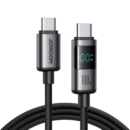 JOYROOM S-A16 PRO 100W Kábel s digitálnym displejom USB-C / USB-C čierny