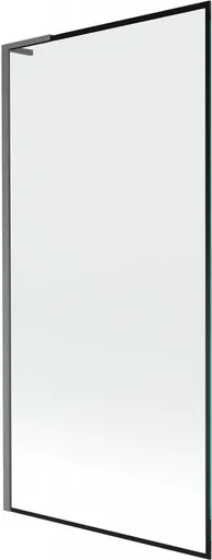 MEXEN/S - Next L vaňová zástena FIX 90 x 150, čierna vzor, grafit kartáčovaná 895-090-000-03-70-66