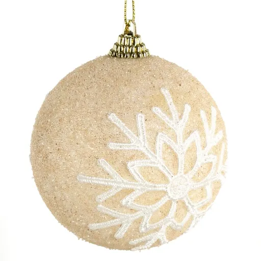 ArtFir Vianočná dekorácia GUĽA 43A | krémová/biela 8 cm