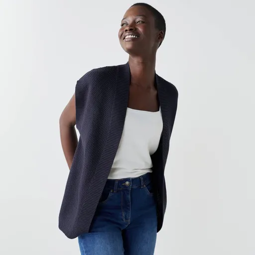 Vesta bez zapínania s perličkovým vzorom