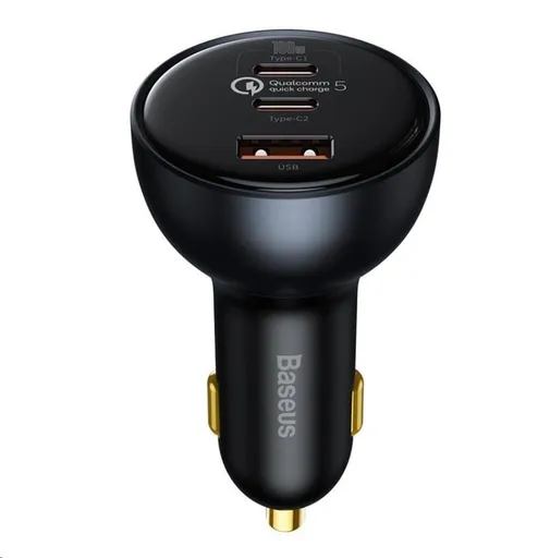 Baseus Qualcomm Quick Charge 5 Technology rýchlo nabíjačka do auta 1x USB-A, 2x Type-C 160W šedá + Xiaomi kábel Type-C/T