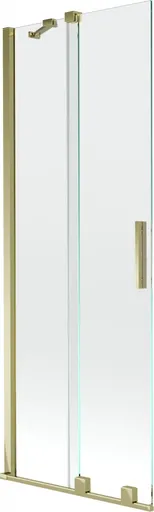 MEXEN/S - Velar Dvojkrídlová posuvná vaňová zástena 70 x 150, transparent, zlatá 896-070-000-01-50