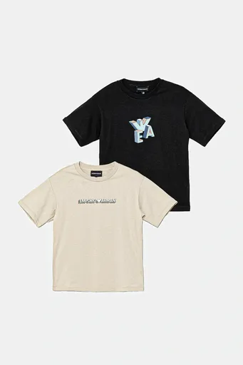 Detské bavlnené tričko Emporio Armani 2-pak