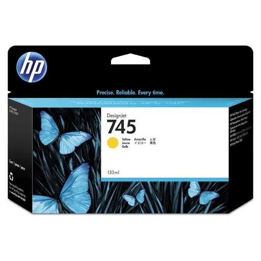 HP originál ink F9J96A, HP 745, yellow, 130ml, HP DesignJet HD Pro MFP, DesignJet Z2600, Z5600, žltá