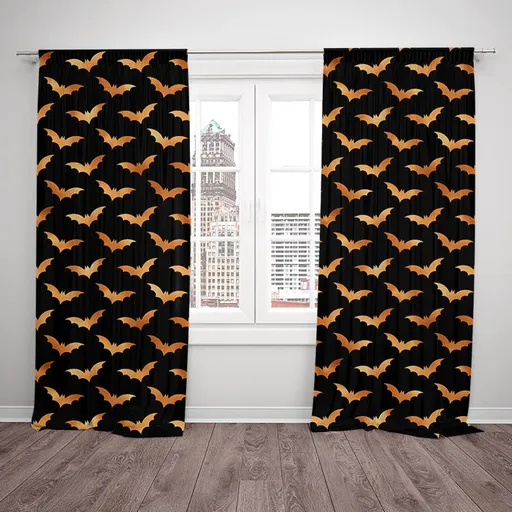 Závesy Halloween bats (Rozmer: 140x250, Materiál závěs: Blackout)