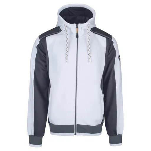 Cerva Pánska mikina na zips s kapucňou DAYBORO - Biela | 3XL