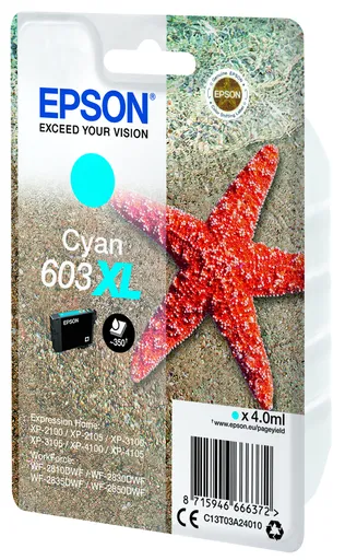 Epson 603XL C13T03A24010 azúrová (cyan) originálna cartridge