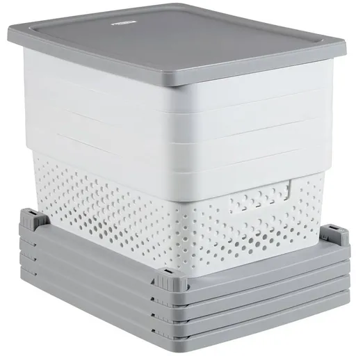 CURVER Rozkladací regál Infinity 4 x 11 l | biela / sivá