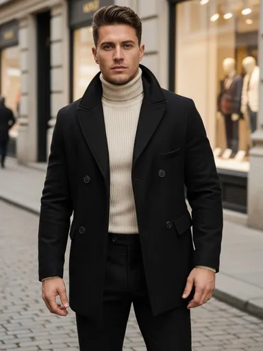 Štýlový čierny kabát skl.44