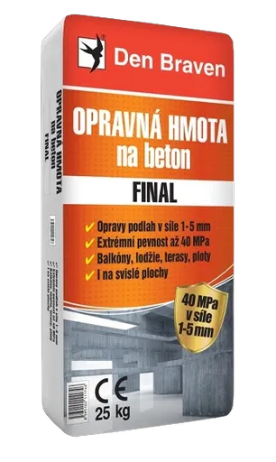 DEN BRAVEN - Opravná hmota na betón FINAL sivá, 5 kg