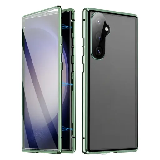 Magnetický kryt 360 pre Samsung Galaxy S25 5G zelený