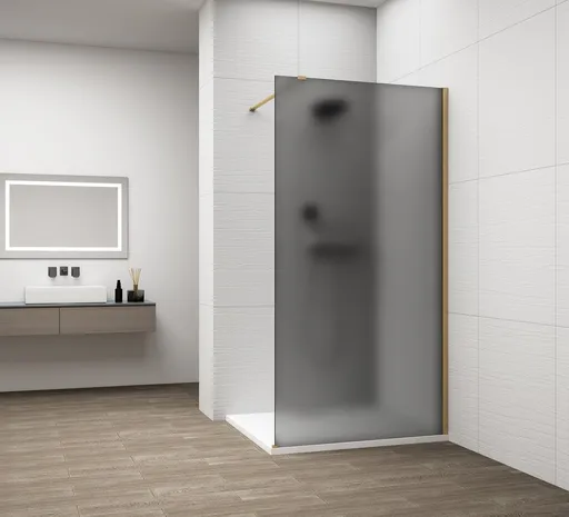 POLYSAN - ESCA GOLD MATT jednodielna sprchová zástena na inštaláciu k stene, dymové matné sklo, 800  ES1480-04