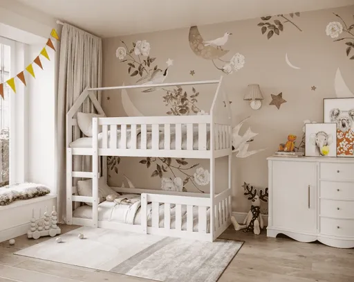 ArtAJ Detská poschodová posteľ TINNY mini | biela 80 x 190 cm