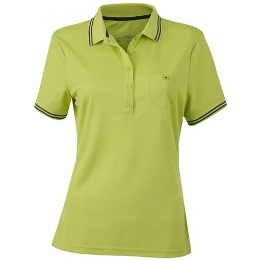James & Nicholson (Daiber) Dámska športová polokošeľa JN701 - Žlto-zelená / tmavošedá | M