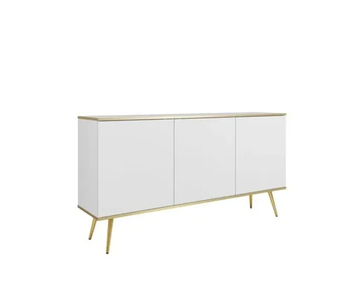 ArtPS Komoda BIJOU K-160 | biela / zlaté nohy