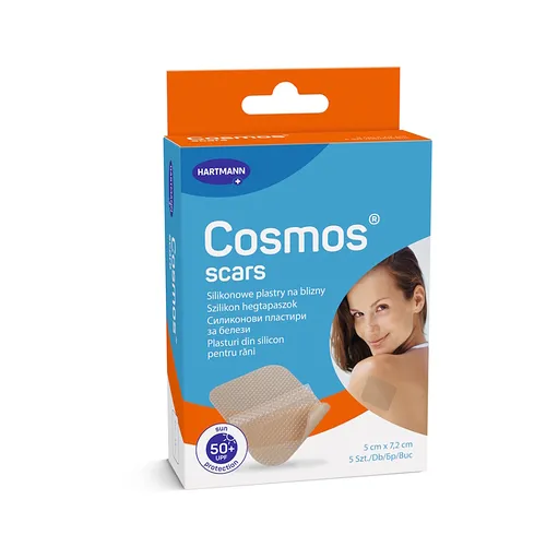 COSMOS Scar silikónová náplasť na jazvy 5 × 7,2 cm 5 kusov