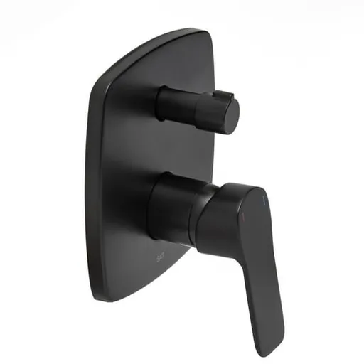 Sprchová a vaňová batéria SAT Cube Way vrátane podomietkového telesa čierna matná CU215C