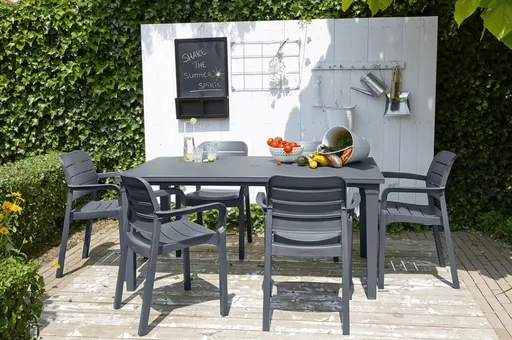 Elvisia Záhradný set HAZEL 6 + 1 | grafit