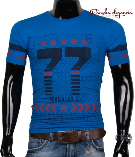 Modré tričko s originálnou potlačou SEMAL