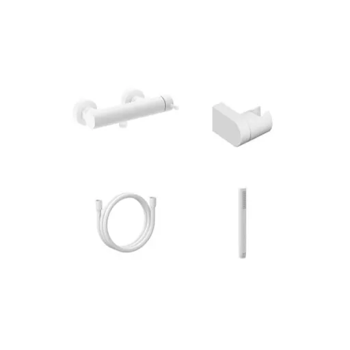 Sprchová batéria Ravak Espirit so sprchovacím setom 150 mm biela matná X07S129