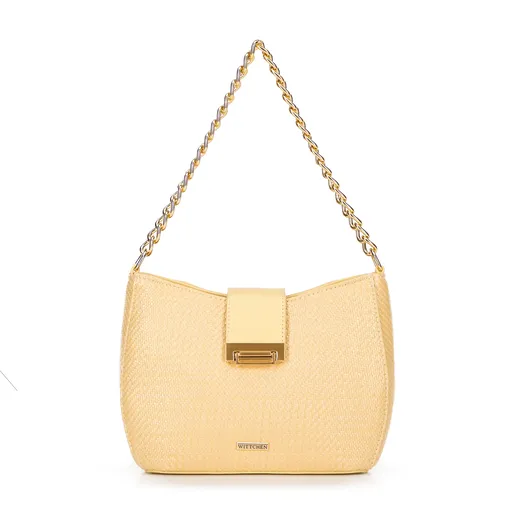 Dámska pletená crossbody kabelka žltá