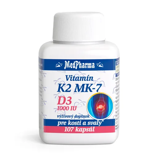 MedPharma VITAMÍN K2 MK-7 + D3 1000 IU 107 kapsúl
