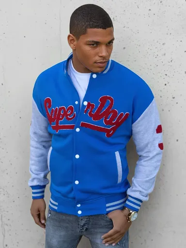 Modrá štýlová mikina so zapínaním