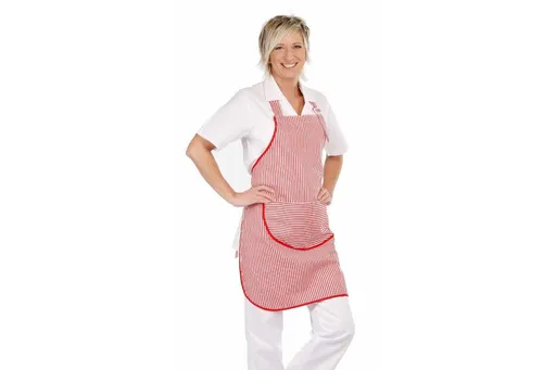 VENUS zástera červená-biela