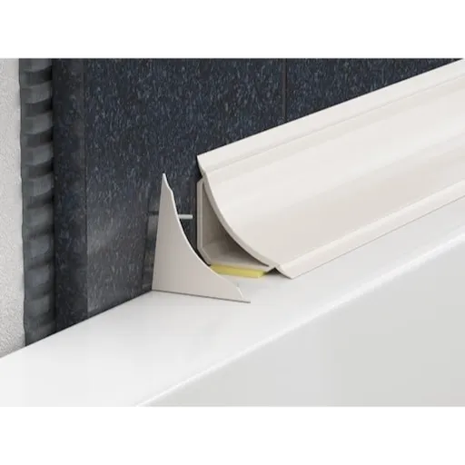 Lišta vaňová "oblá" Profil-EU biela, PVC, dĺžka 185 cm, LVL