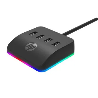USB (3.0) hub 4-port, DHC-CT120 8WW48AA, černý, Hewlett-Packard, 4x USB 3.0, podsvícený