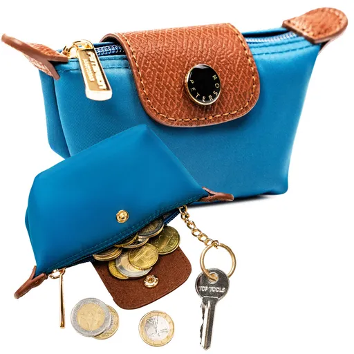 Tyrkysová kľúčenka Peterson z polyesteru a ekokože