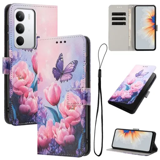 ART Peňaženkový kryt pre Realme C71 PINK BUTTERFLY