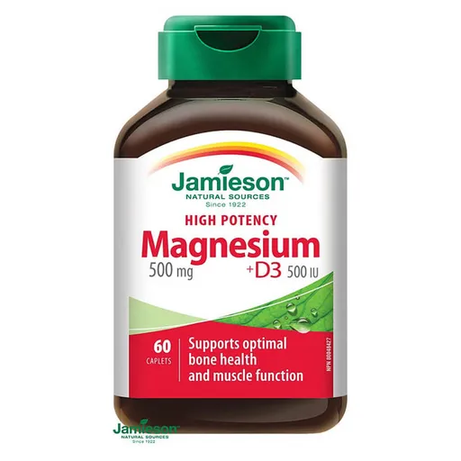 JAMIESON Horčík 500 mg s vitamínom D3 500 IU 60 tabliet