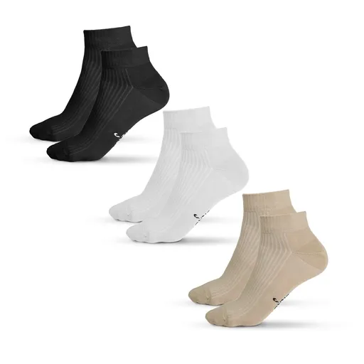 Bontis Sada 3 ks: Ponožky MOOVY - Biela / čierna / béžová | 35-38