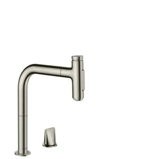 Hansgrohe Metris drezová batéria s vyťahovacou spŕškou, 2 prúdy vzhled nerezu 73818800