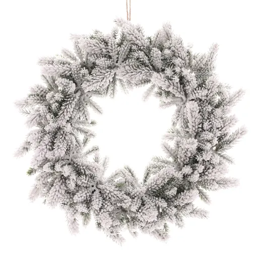 Umelý zasnežený veniec z ihličia, pr. 30 cm