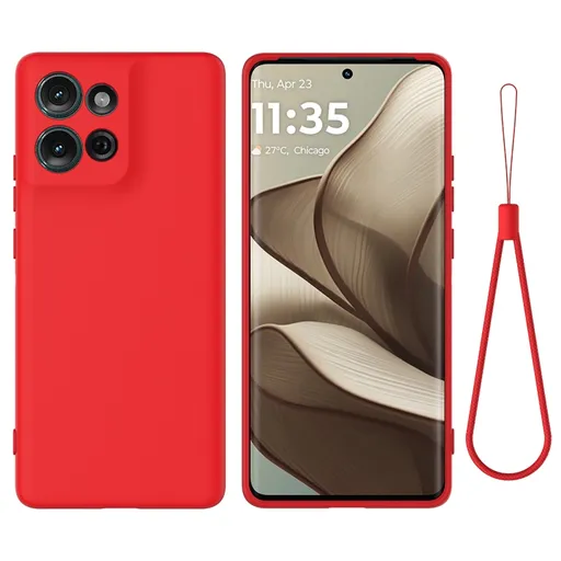 RUBBER Ochranný obal pre Motorola Moto G75 5G červený
