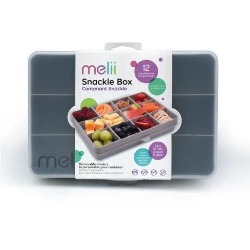 Melii Snackle Box krabička na desiatu/olovrant Grey 1368 ml