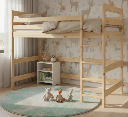 BMS Vyvýšená posteľ ANTRESOLA | borovica 90 x 200 cm