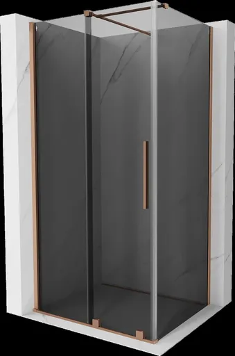 MEXEN/S - Velár sprchovací kút, posuvné dvere 120 x 80, grafit, meď kartáčovaná 871-120-080-41-65