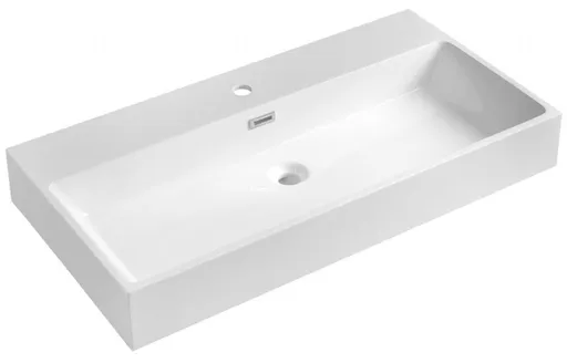 SAPHO - AQUATIC umývadlo, liaty mramor, 90x46cm, biela AT090